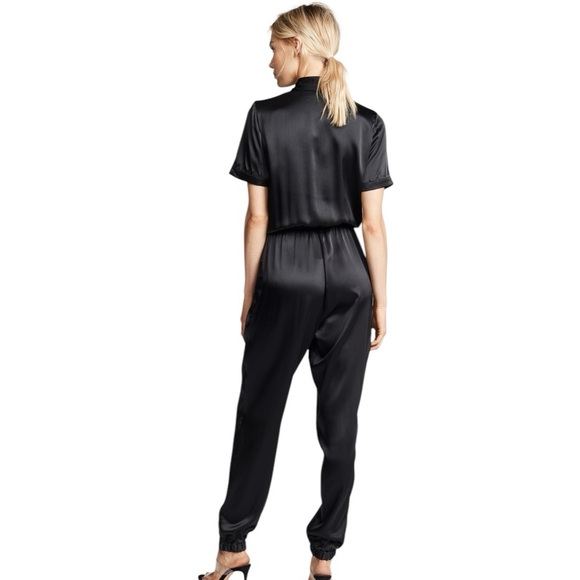CAMI NYC | $352 The Maddi Short Sleeve Jumpsuit 100% Silk in Black, Size XS - Picture 14 of 15